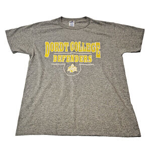 Dordt College Defenders NCAA Gray Yellow Logo Russel Athletic T-Shirt Men's M